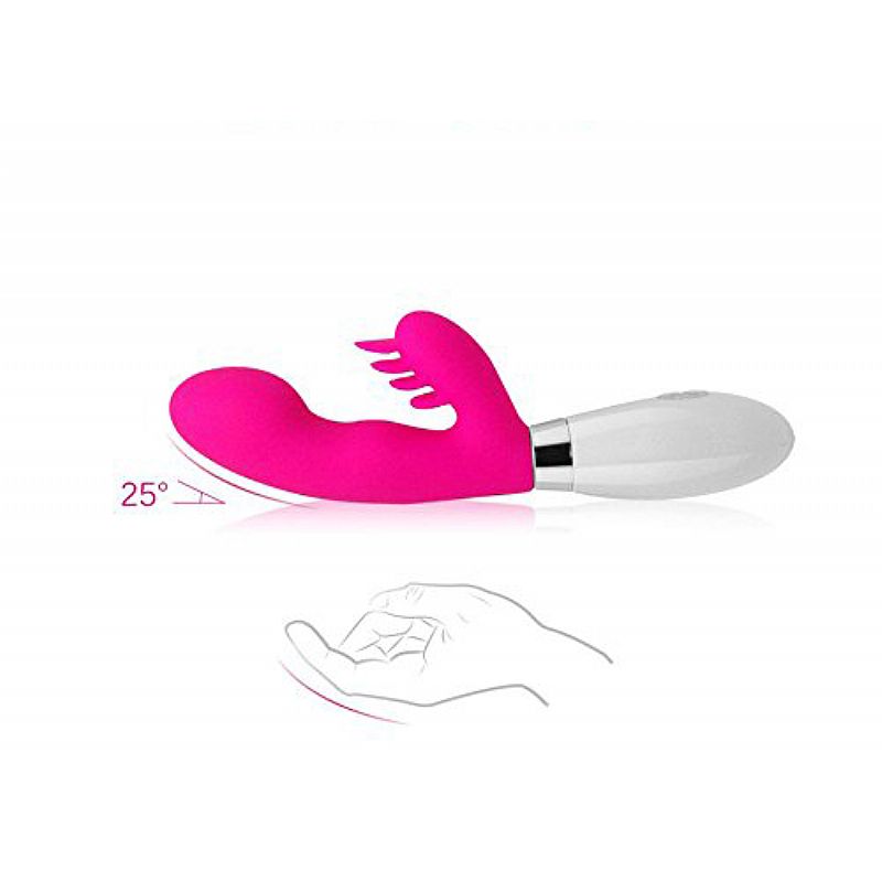 VIBRADOR COM ESTIMULADOR CLITORIANO E PONTO G E 10 MODOS DE VIBRAÇÃO - PG039