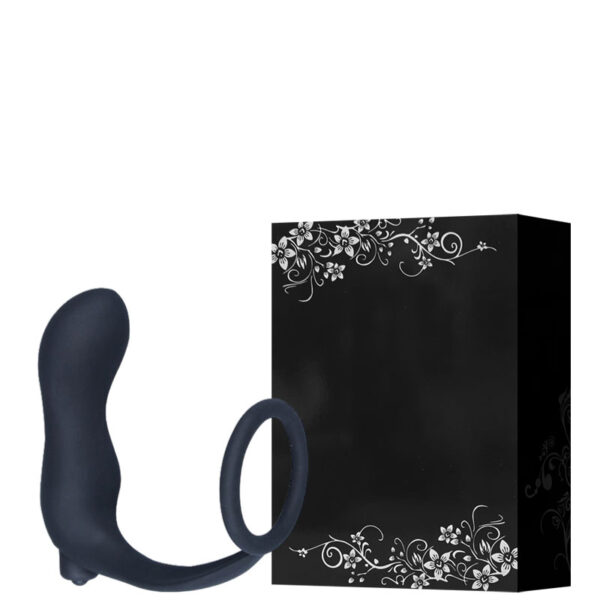 ANEL PENIANO EM SILICONE COM PLUG VIBRATÓRIO - IMPORTAÇÃO CK077