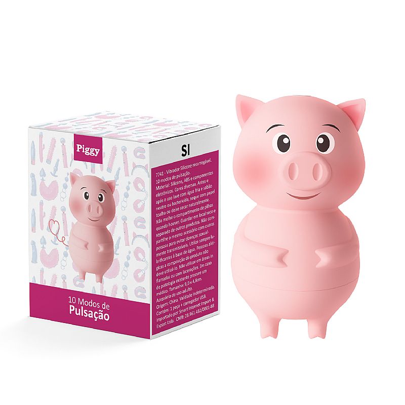 PIGGY ESTIMULADOR EM FORMATO DE PORQUINHO COM 10 MODOS DE PULSAÇÃO - IMPORTAÇÃO 7741