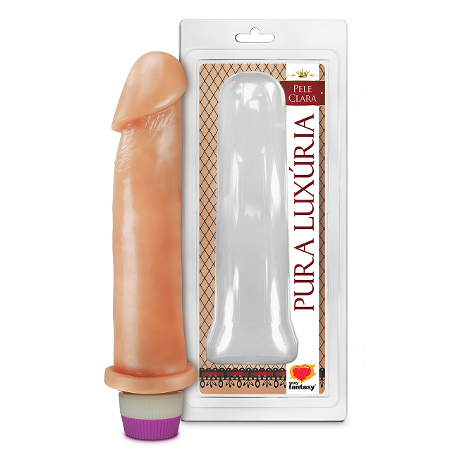 PRÓTESE REALÍSTICA COM VIBRO INTERNO BEGE 22X5,8CM - SEXY FANTASY PC024