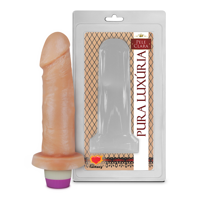 PRÓTESE REALÍSTICA COM VIBRO INTERNO BEGE 14X3,7CM - SEXY FANTASY PC005