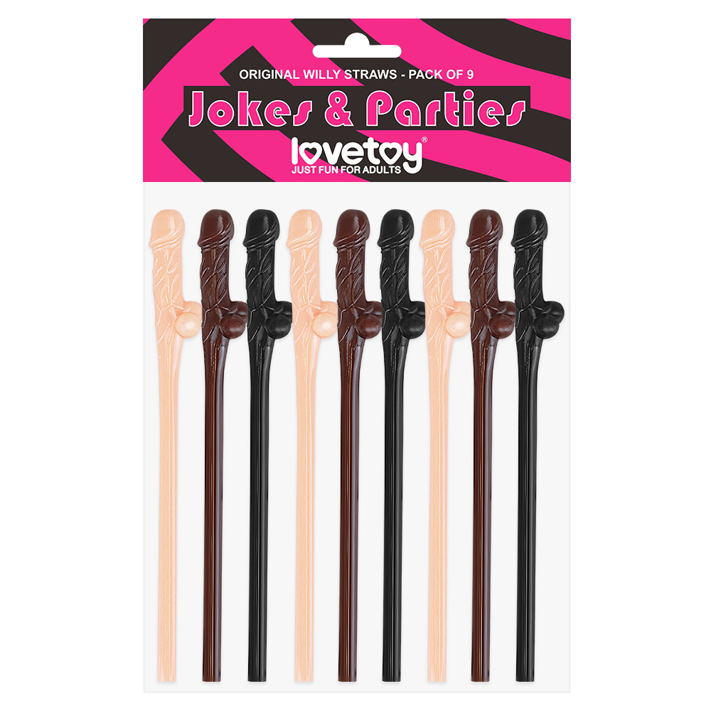 KIT COM 9 CANUDOS EM FORMATO DE PÊNIS - LOVETOY BR003