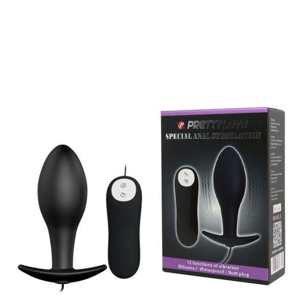 PLUG ANAL VIBRATÓRIO COM 12 MODOS DE VIBRAÇÃO - PRETTY LOVE 040038/6506