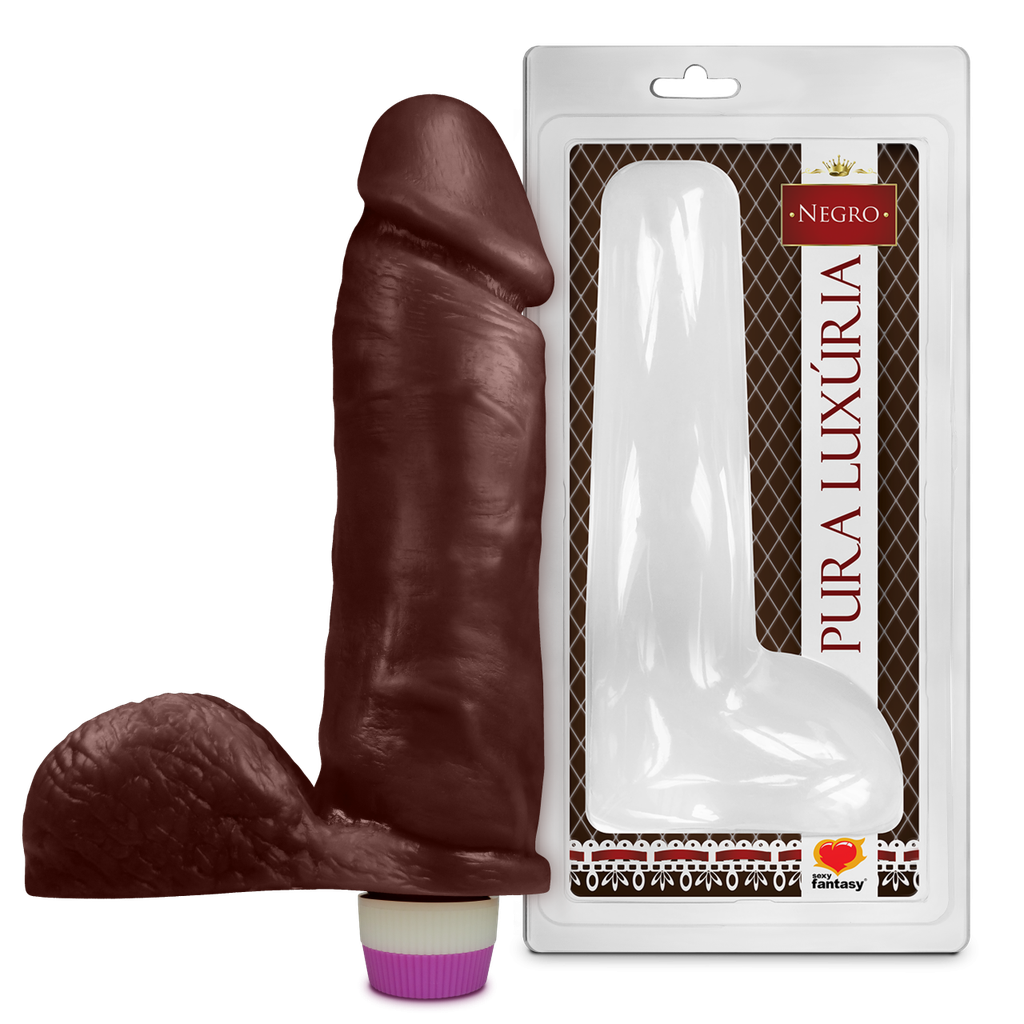 PROTÉSE REALÍSTICA COM VIBRO INTERNO E SACO NEGRO 20,5X4,7CM - SEXY FANTASY PCN031